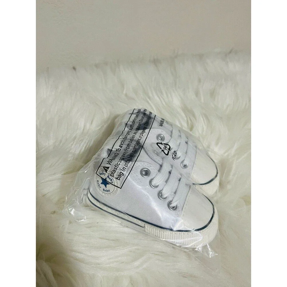 Baby Infant Unisex Classic Canvas Crib Sneaker Shoes, Size 1 (0-6 Months) NEW